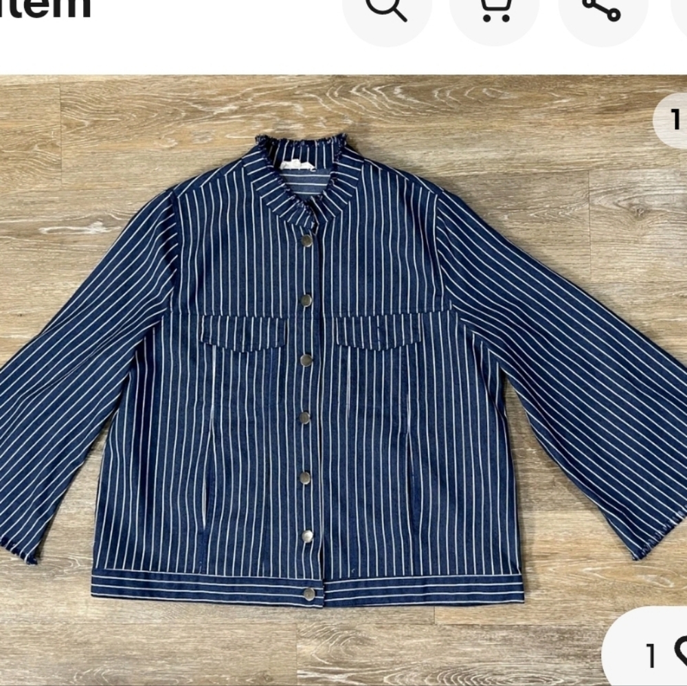 EASEL Railroad Striped Bell Sleeve Jacket